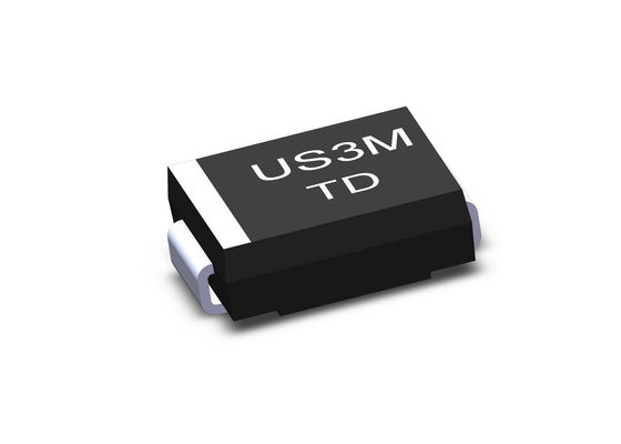 Paquete plástico rápido del diodo de rectificador de la recuperación de US3M High Voltage Ultra 3A 1000V SMC